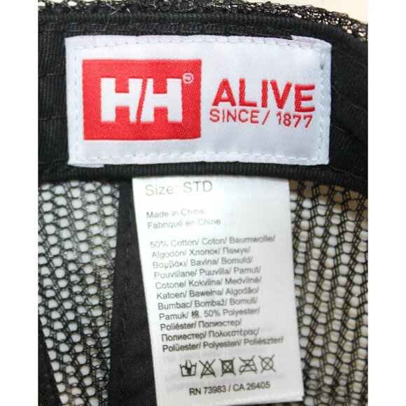 Helly Hansen Nord Mountain Print Trucker Hat Cap Black Snapback One size - Picture 7 of 7